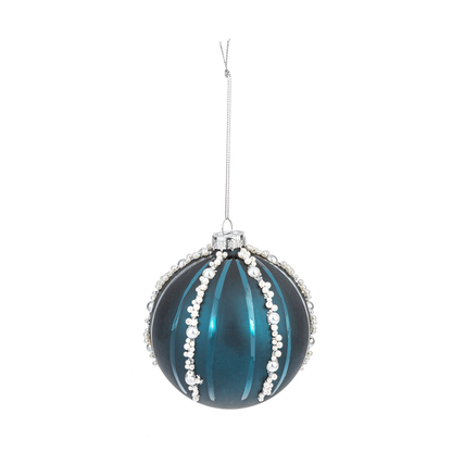 Coastal Beaded Ball Ornament