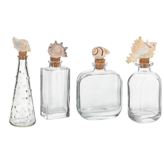 Coastal Bottle with Shell Topper-Assorted, each sold separately