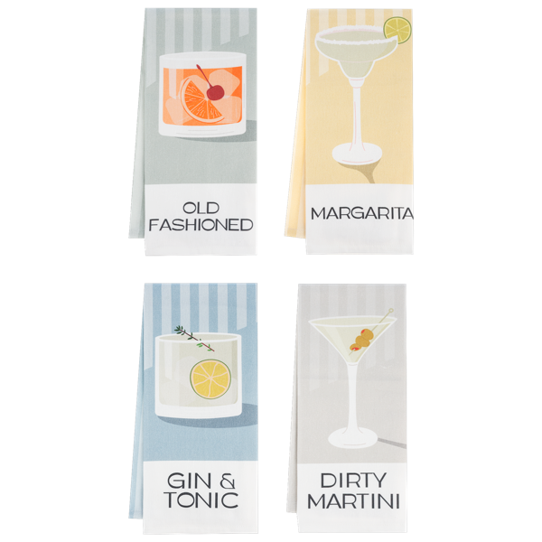 Cocktail Recipe Tea Towel-Assorted, each sold separately