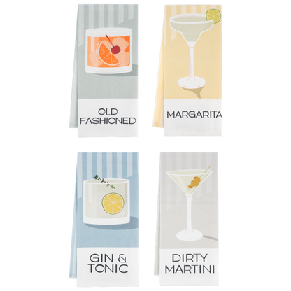 Cocktail Recipe Tea Towel-Assorted, each sold separately