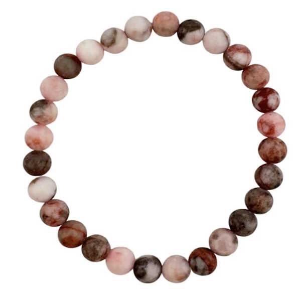 Pink Rhodonite Stone Stretch Bracelet