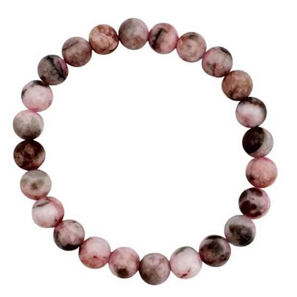 Pink Rhodonite Stone Stretch Bracelet