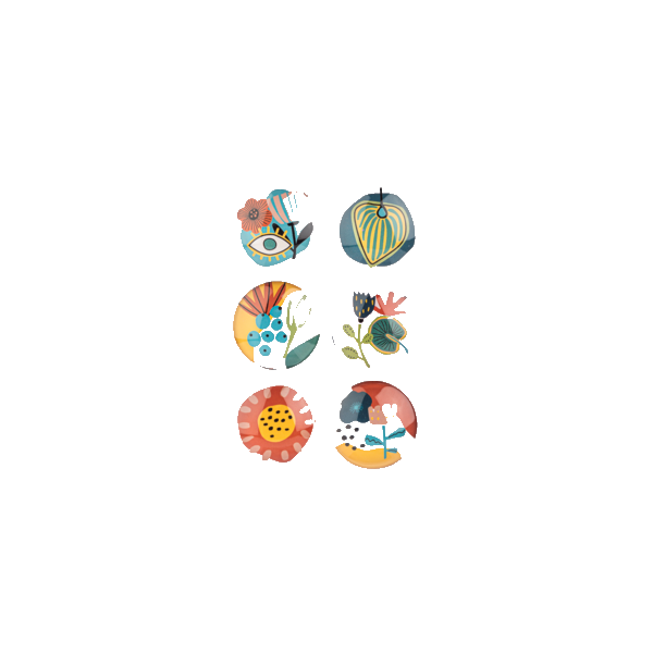 Colorful Fleur Magnet Set