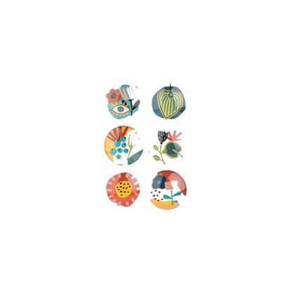 Colorful Fleur Magnet Set