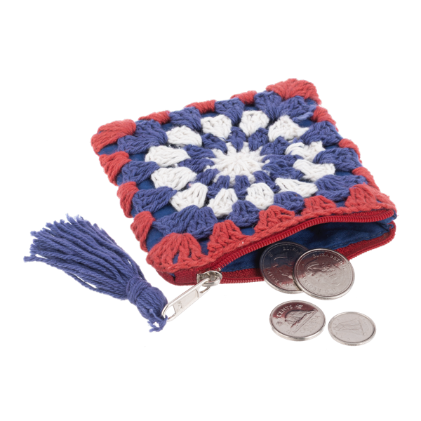 Crochet Patriotic Coin Purse-Assorted, each sold separately