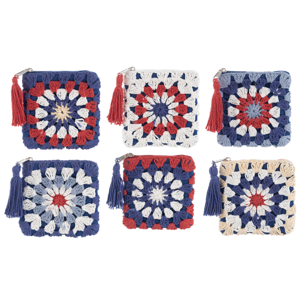 Crochet Patriotic Coin Purse-Assorted, each sold separately