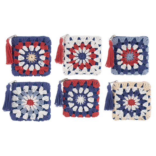 Crochet Patriotic Coin Purse-Assorted, each sold separately