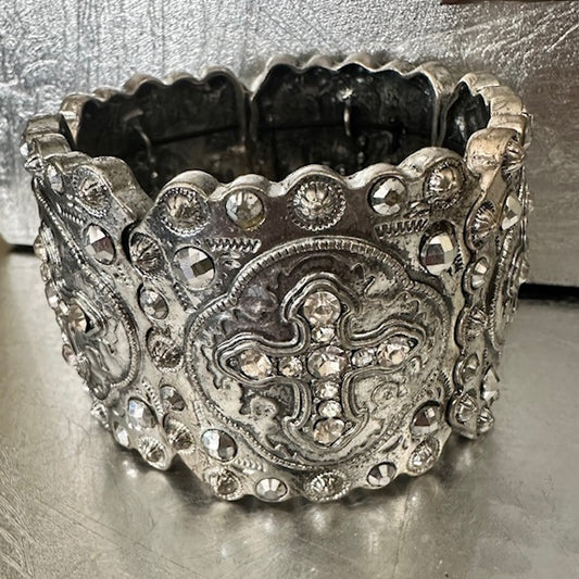 Silver Cross Stretch Bracelet