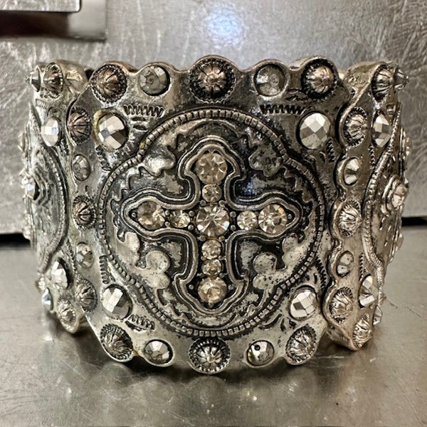Silver Cross Stretch Bracelet
