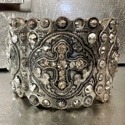 Silver Cross Stretch Bracelet