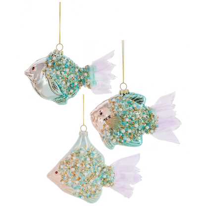 Jewel-Crusted Glass Fish Ornament-Assorted Styles, sold separately