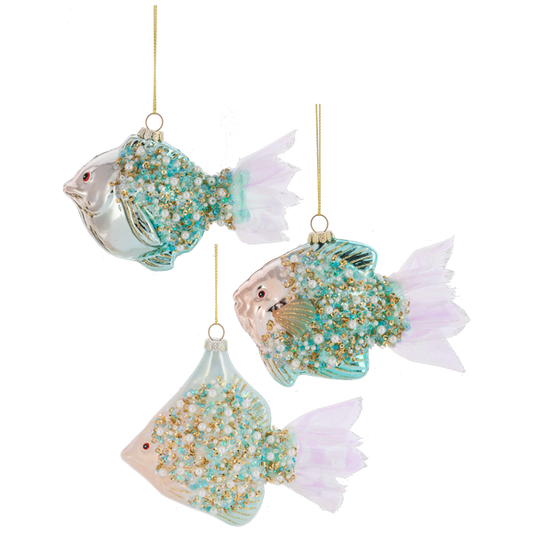 Jewel-Crusted Glass Fish Ornament-Assorted Styles, sold separately