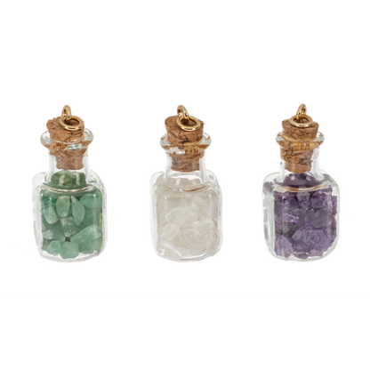 Crystal Intention Bottle Charms-Assorted Gemstones, each sold separately