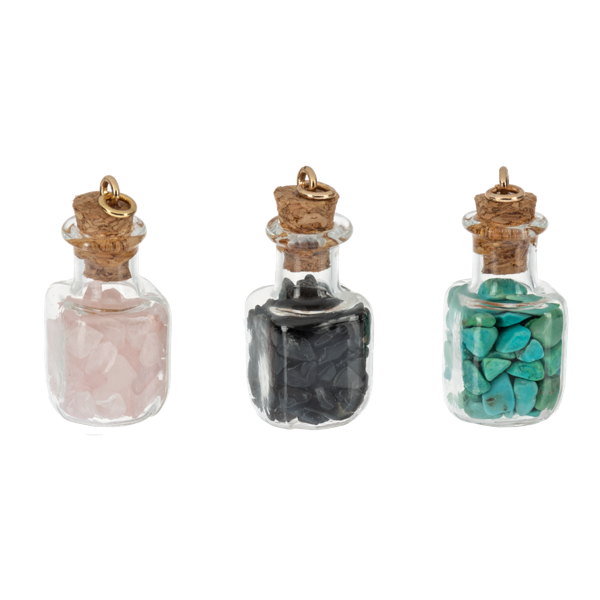 Crystal Intention Bottle Charms-Assorted Gemstones, each sold separately