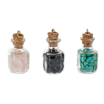Crystal Intention Bottle Charms-Assorted Gemstones, each sold separately