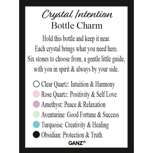 Crystal Intention Bottle Charms-Assorted Gemstones, each sold separately