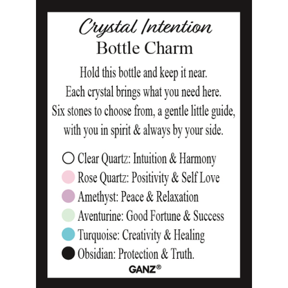 Crystal Intention Bottle Charms-Assorted Gemstones, each sold separately