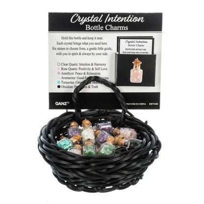 Crystal Intention Bottle Charms-Assorted Gemstones, each sold separately