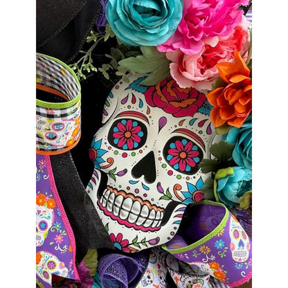 Day of the Dead Wreath, Handmade-Custom