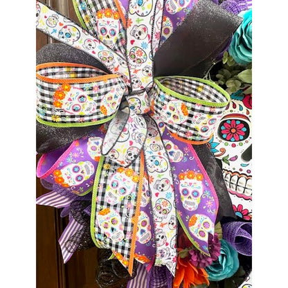 Day of the Dead Wreath, Handmade-Custom