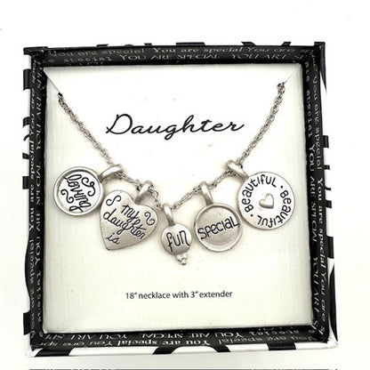 Sentimental Daughter Necklace, Gift Boxed