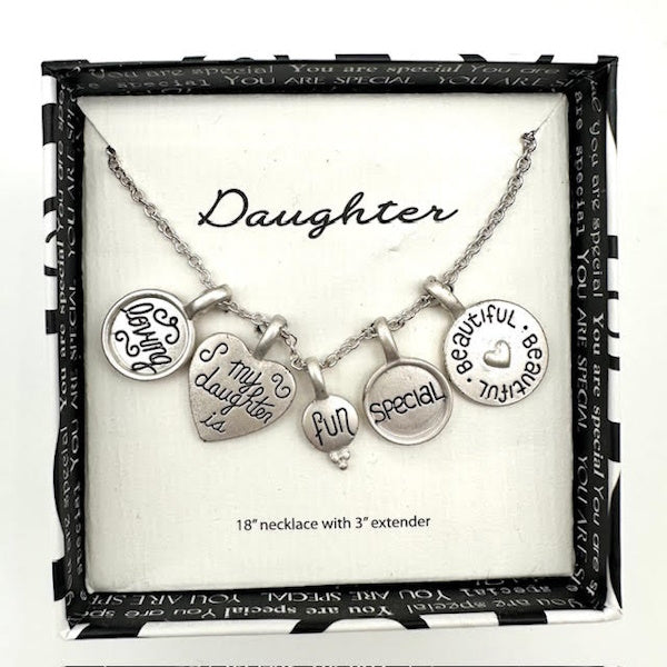 Sentimental Daughter Necklace, Gift Boxed