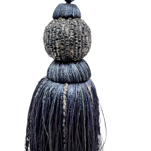 Dholak 6" Key Tassel-Blue Mix