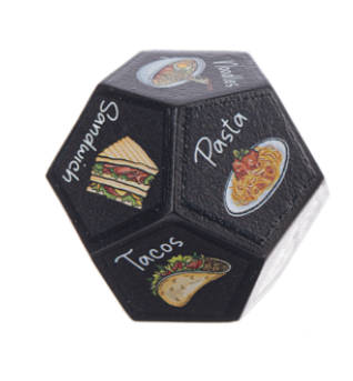 Dining Decider Dice Charm and Insert Card