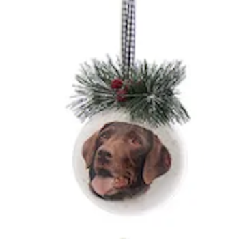 Dog Head Design Decoupage Ball Ornament-Assorted, sold seperately