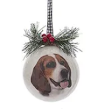 Dog Head Design Decoupage Ball Ornament-Assorted, sold seperately