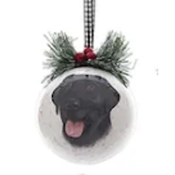 Dog Head Design Decoupage Ball Ornament-Assorted, sold seperately