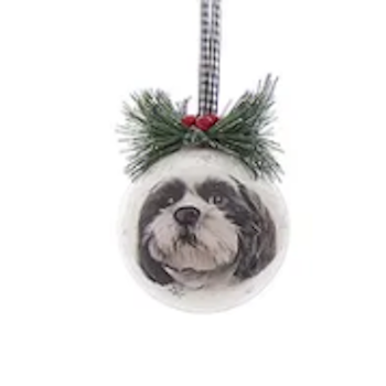 Dog Head Design Decoupage Ball Ornament-Assorted, sold seperately