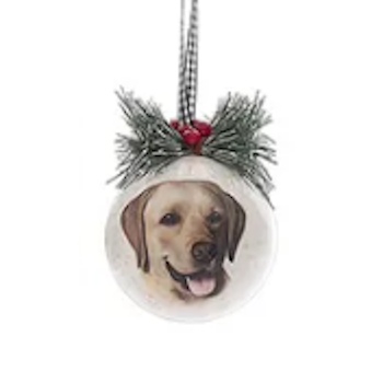 Dog Head Design Decoupage Ball Ornament-Assorted, sold seperately