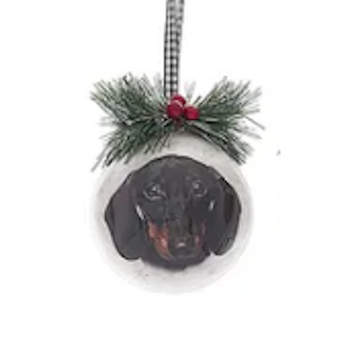 Dog Head Design Decoupage Ball Ornament-Assorted, sold seperately