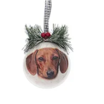 Dog Head Design Decoupage Ball Ornament-Assorted, sold seperately