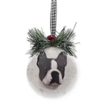 Dog Head Design Decoupage Ball Ornament-Assorted, sold seperately