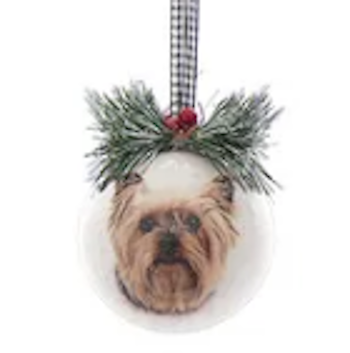 Dog Head Design Decoupage Ball Ornament-Assorted, sold seperately