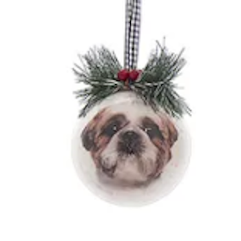 Dog Head Design Decoupage Ball Ornament-Assorted, sold seperately