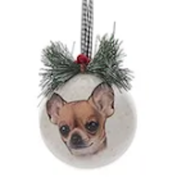 Dog Head Design Decoupage Ball Ornament-Assorted, sold seperately