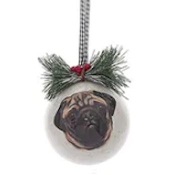 Dog Head Design Decoupage Ball Ornament-Assorted, sold seperately