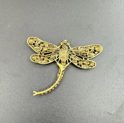 Dragonfly Rhinestone Brooch-Green/Blue