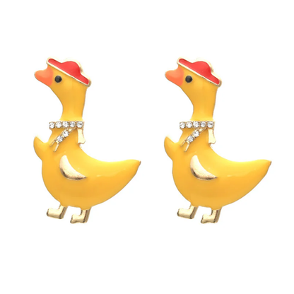 Duck Rhinestone Earrings