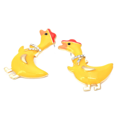 Duck Rhinestone Earrings