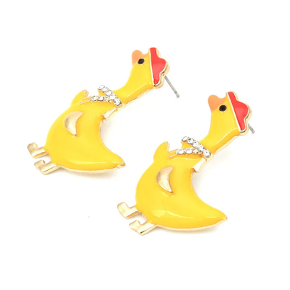 Duck Rhinestone Earrings