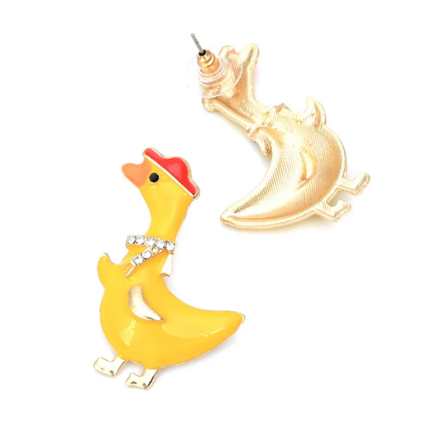 Duck Rhinestone Earrings