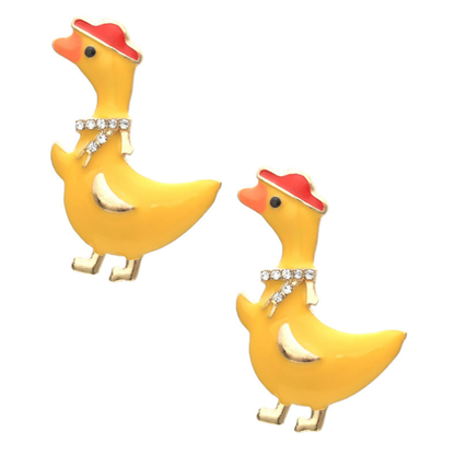 Duck Rhinestone Earrings