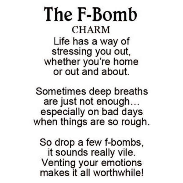 F-Bomb Charm, with Insert Card