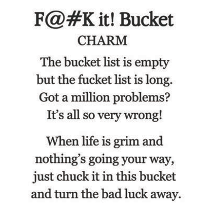 F@#k it! Bucket Pocket Charm with Insert Card