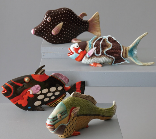 Fabienne Jouvin Hand Painted Tropical Fish Porcelain Figurines-Assorted Styles, sold separately