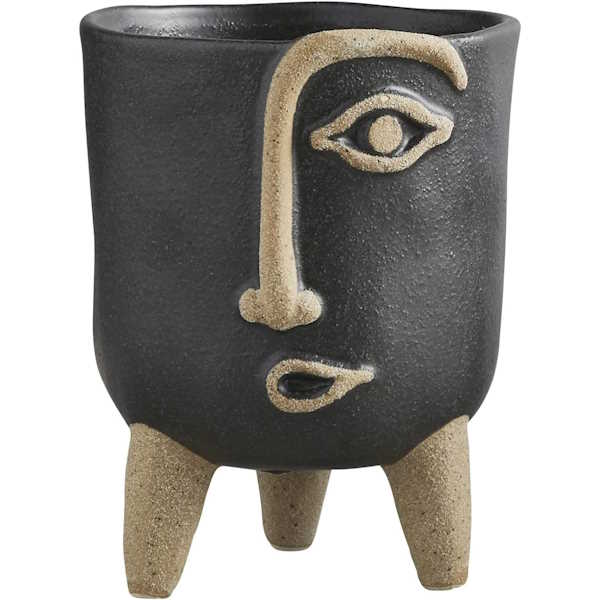 Textured Footed Ceramic Face Planter, Assorted Sizes, sold separately